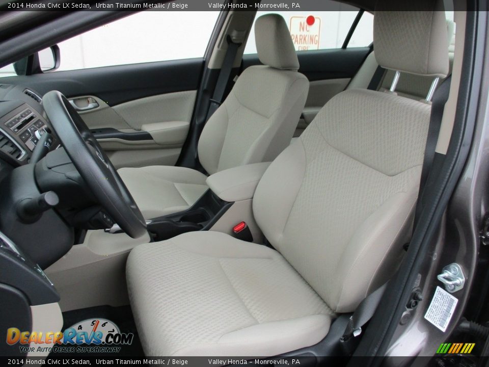 2014 Honda Civic LX Sedan Urban Titanium Metallic / Beige Photo #11