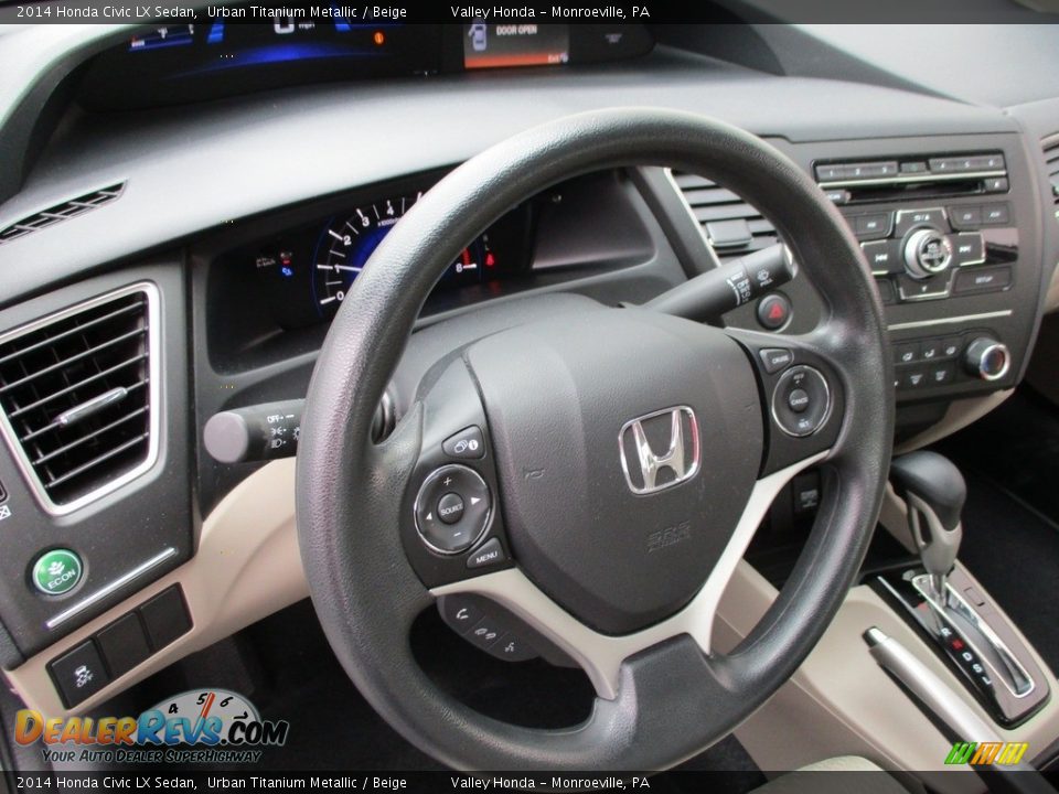 2014 Honda Civic LX Sedan Urban Titanium Metallic / Beige Photo #13