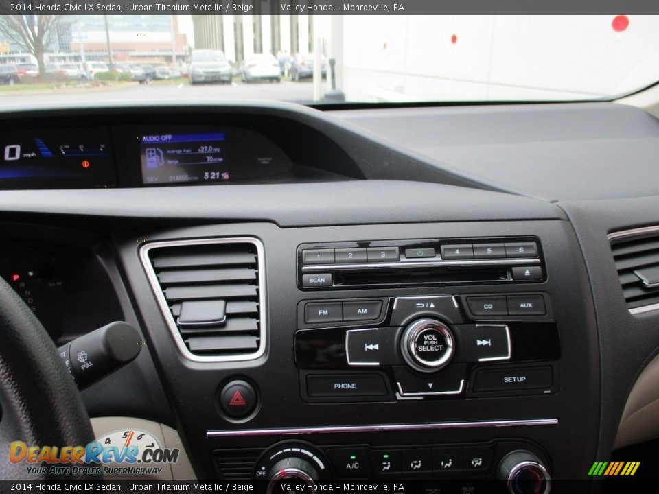 2014 Honda Civic LX Sedan Urban Titanium Metallic / Beige Photo #15