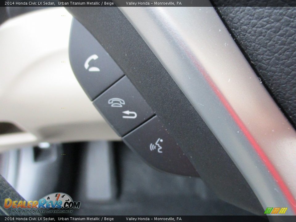 2014 Honda Civic LX Sedan Urban Titanium Metallic / Beige Photo #17