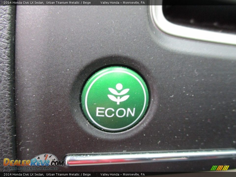 2014 Honda Civic LX Sedan Urban Titanium Metallic / Beige Photo #18