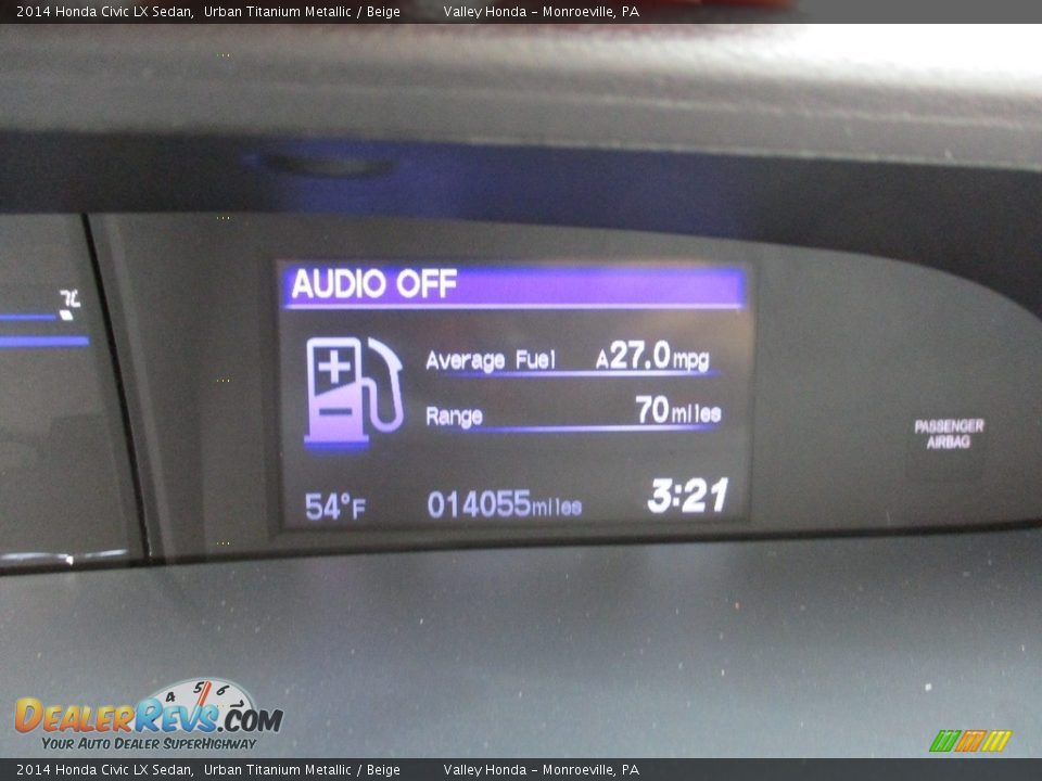 2014 Honda Civic LX Sedan Urban Titanium Metallic / Beige Photo #20