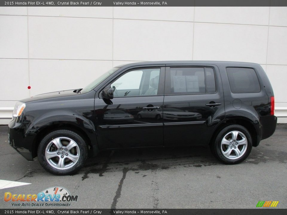 2015 Honda Pilot EX-L 4WD Crystal Black Pearl / Gray Photo #2