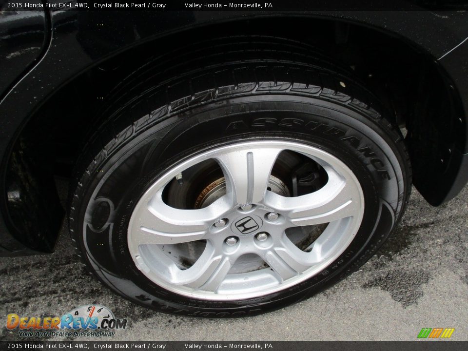 2015 Honda Pilot EX-L 4WD Crystal Black Pearl / Gray Photo #3