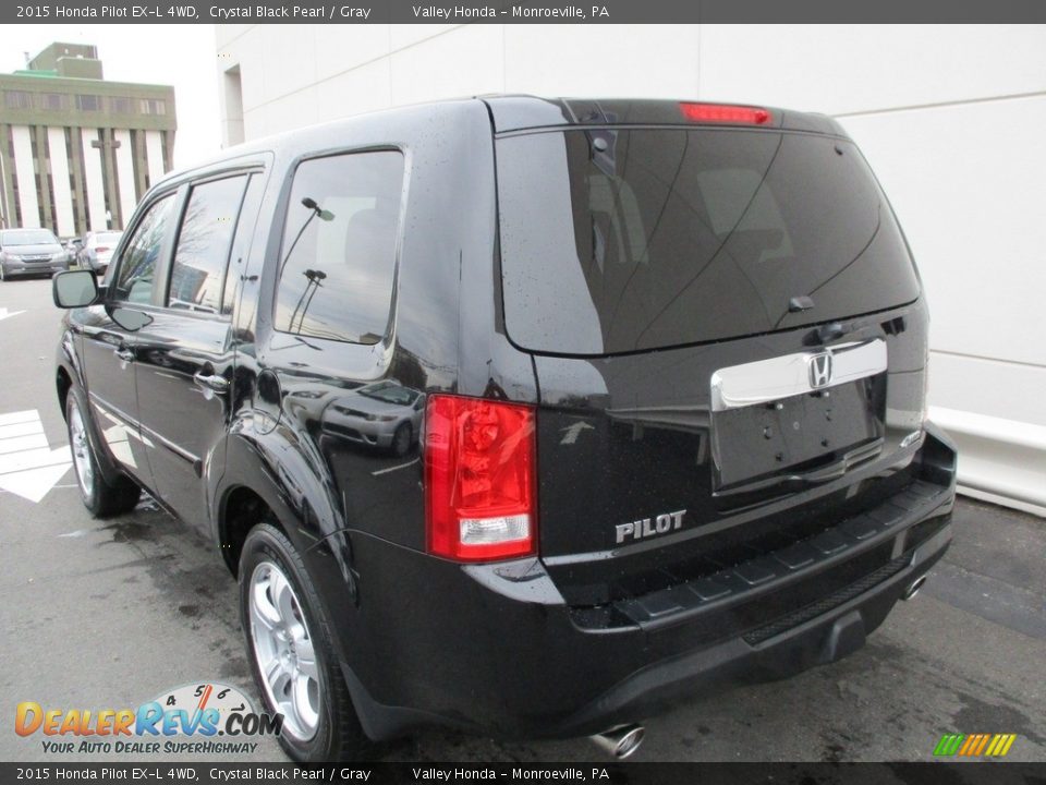 2015 Honda Pilot EX-L 4WD Crystal Black Pearl / Gray Photo #4