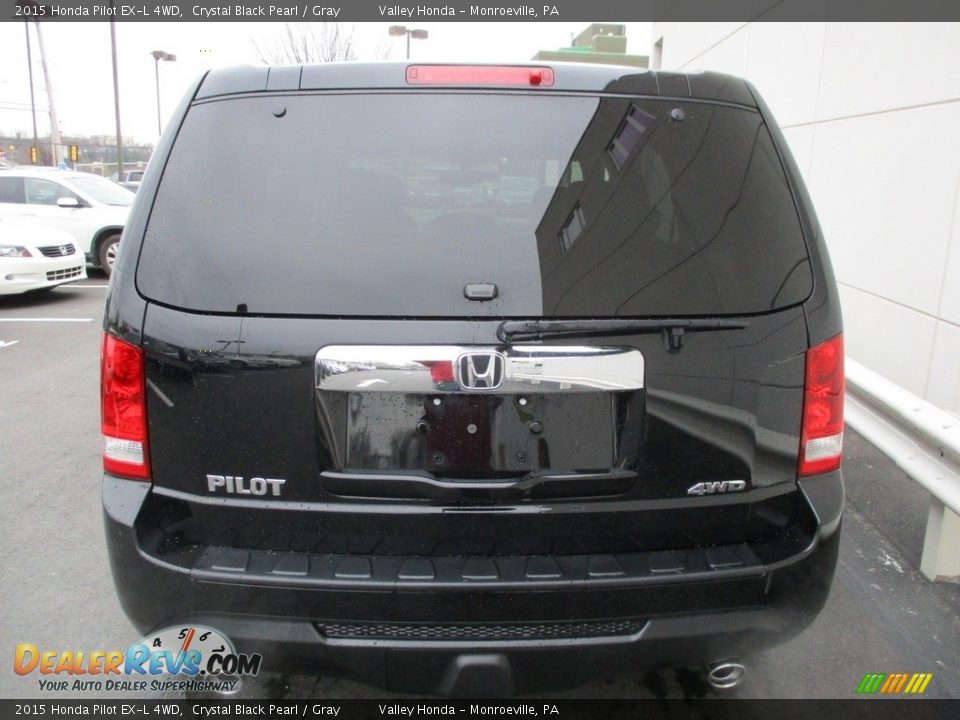 2015 Honda Pilot EX-L 4WD Crystal Black Pearl / Gray Photo #5