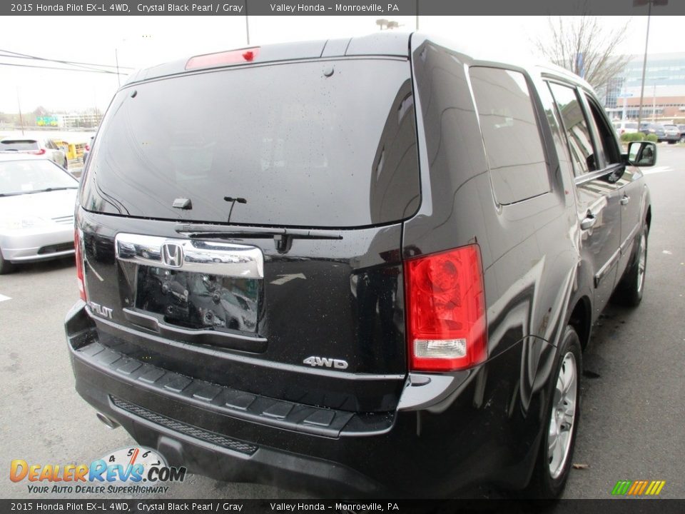 2015 Honda Pilot EX-L 4WD Crystal Black Pearl / Gray Photo #6