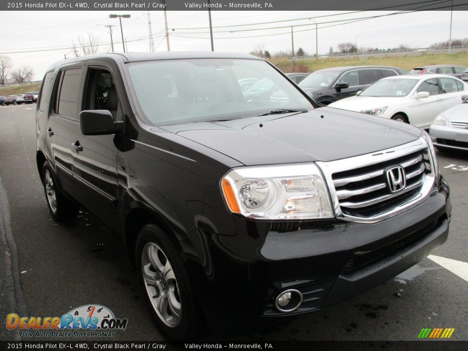 2015 Honda Pilot EX-L 4WD Crystal Black Pearl / Gray Photo #7