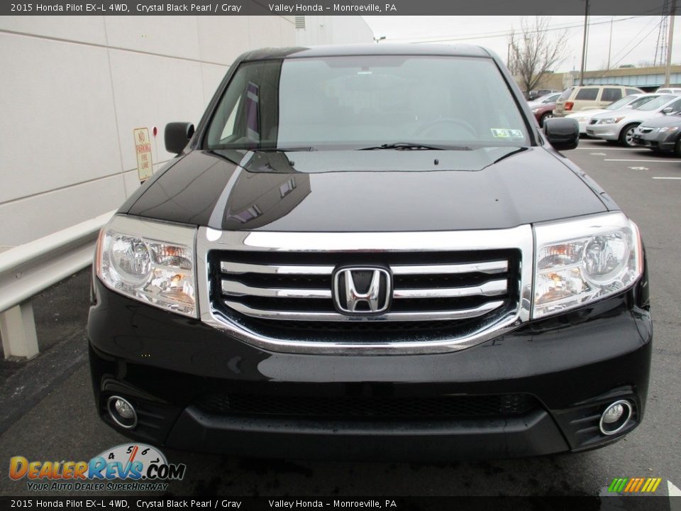 2015 Honda Pilot EX-L 4WD Crystal Black Pearl / Gray Photo #8