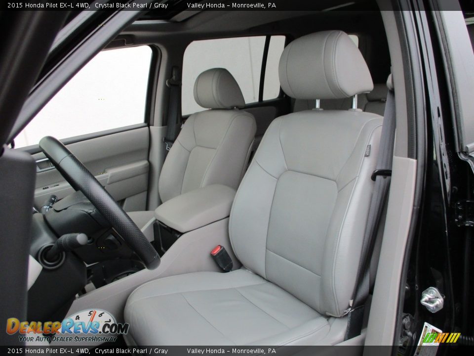 2015 Honda Pilot EX-L 4WD Crystal Black Pearl / Gray Photo #12