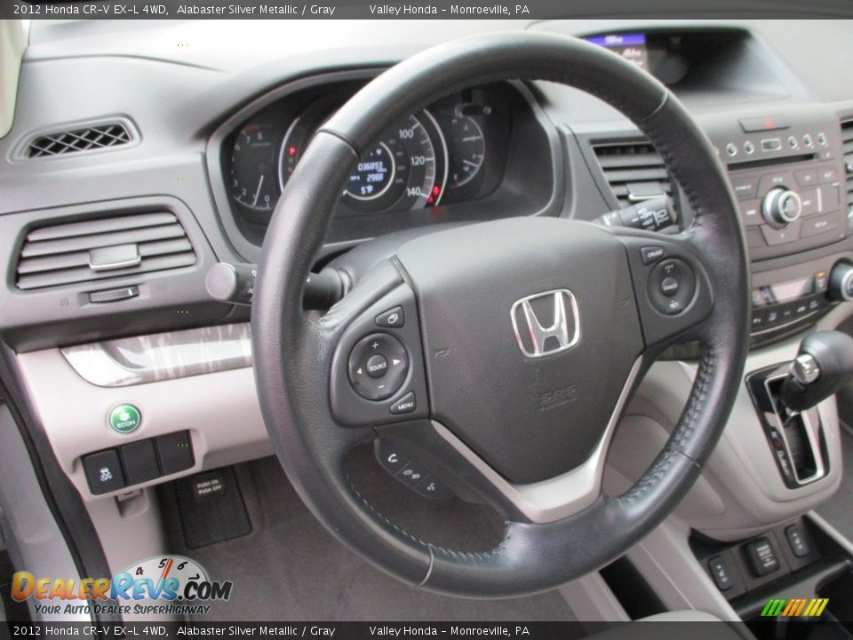 2012 Honda CR-V EX-L 4WD Alabaster Silver Metallic / Gray Photo #14