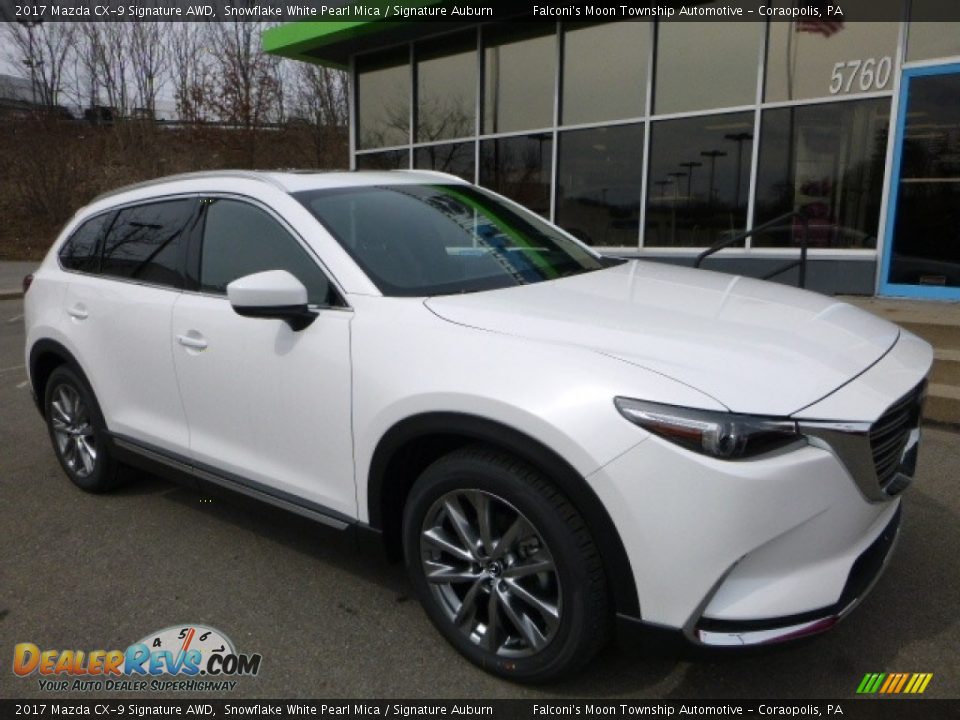2017 Mazda CX-9 Signature AWD Snowflake White Pearl Mica / Signature Auburn Photo #3