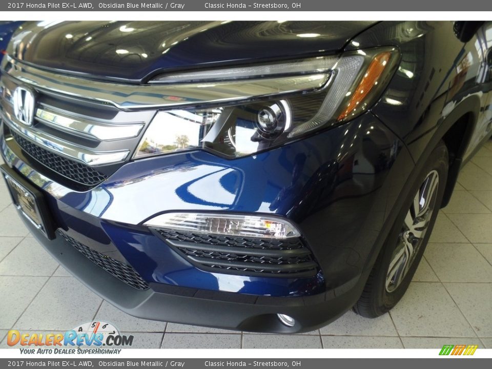 2017 Honda Pilot EX-L AWD Obsidian Blue Metallic / Gray Photo #2