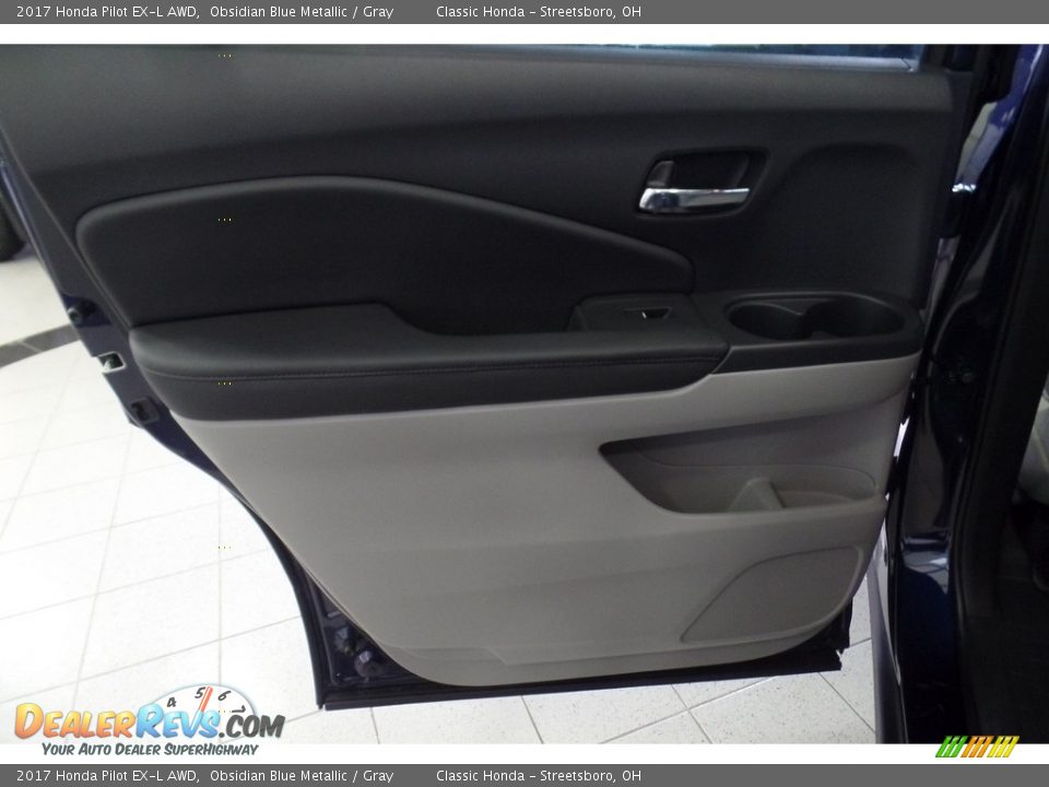 2017 Honda Pilot EX-L AWD Obsidian Blue Metallic / Gray Photo #9