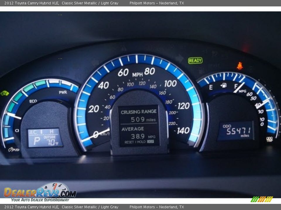 2012 Toyota Camry Hybrid XLE Classic Silver Metallic / Light Gray Photo #22
