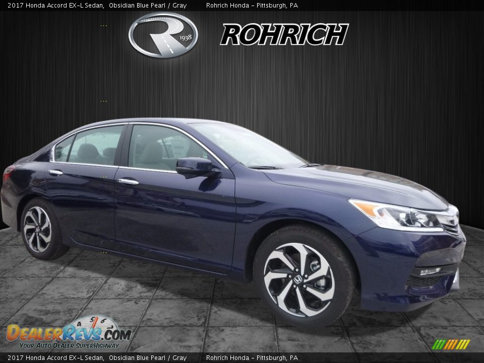 2017 Honda Accord EX-L Sedan Obsidian Blue Pearl / Gray Photo #1