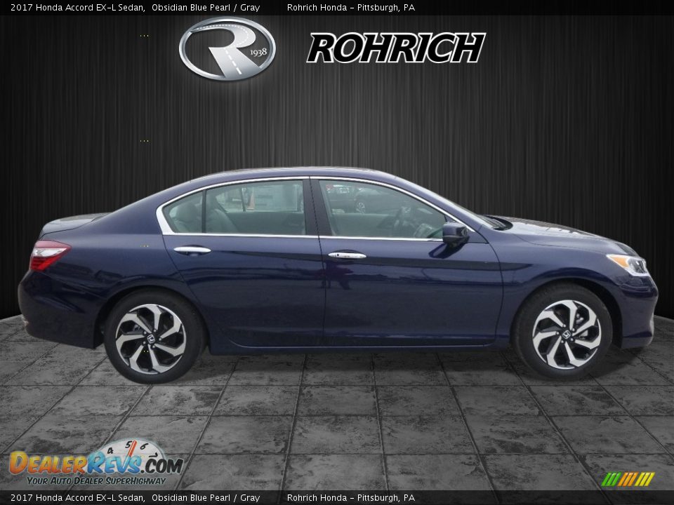 2017 Honda Accord EX-L Sedan Obsidian Blue Pearl / Gray Photo #2