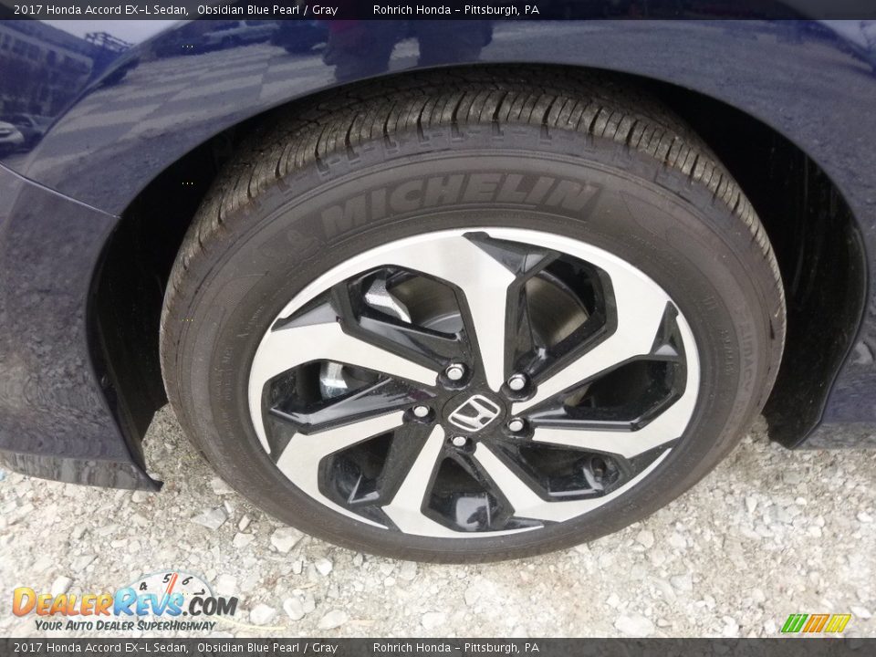 2017 Honda Accord EX-L Sedan Obsidian Blue Pearl / Gray Photo #5