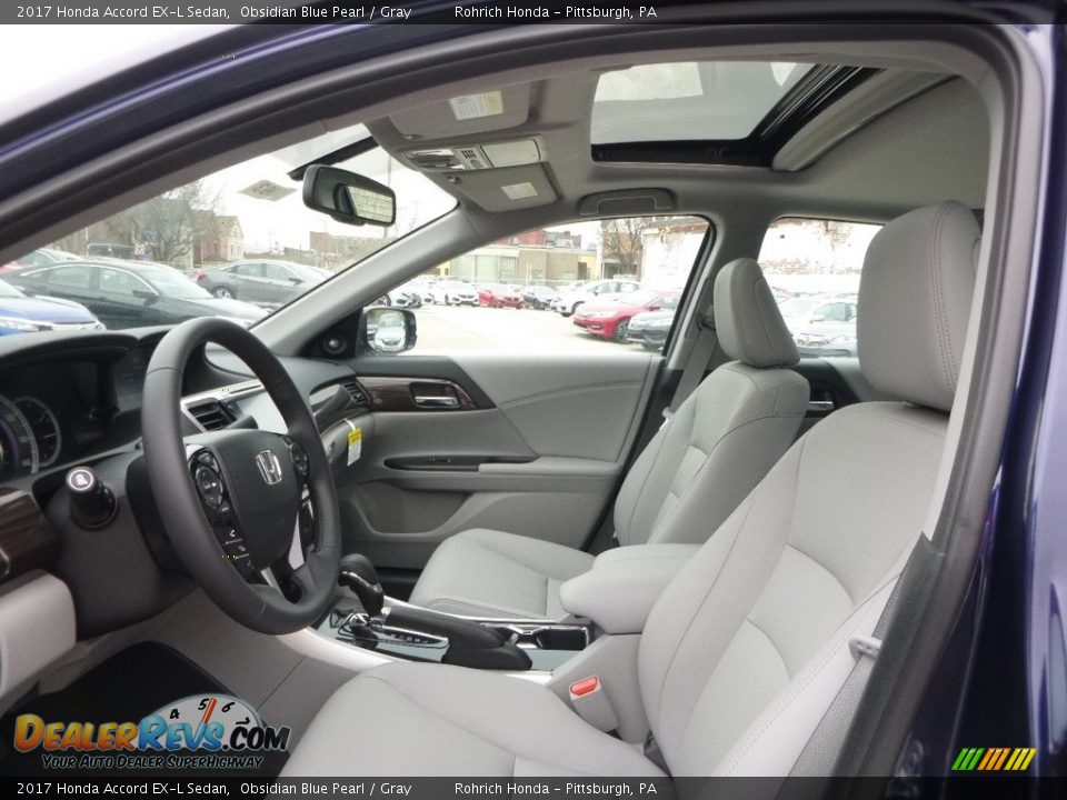 2017 Honda Accord EX-L Sedan Obsidian Blue Pearl / Gray Photo #6