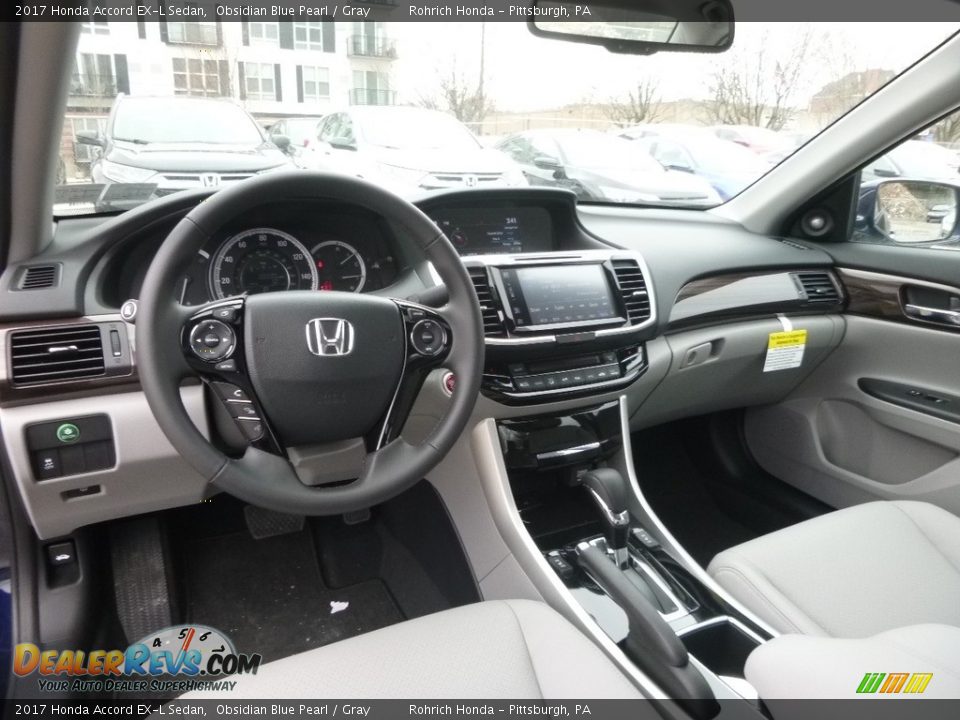 2017 Honda Accord EX-L Sedan Obsidian Blue Pearl / Gray Photo #8