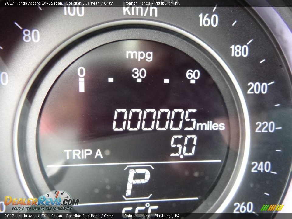 2017 Honda Accord EX-L Sedan Obsidian Blue Pearl / Gray Photo #15