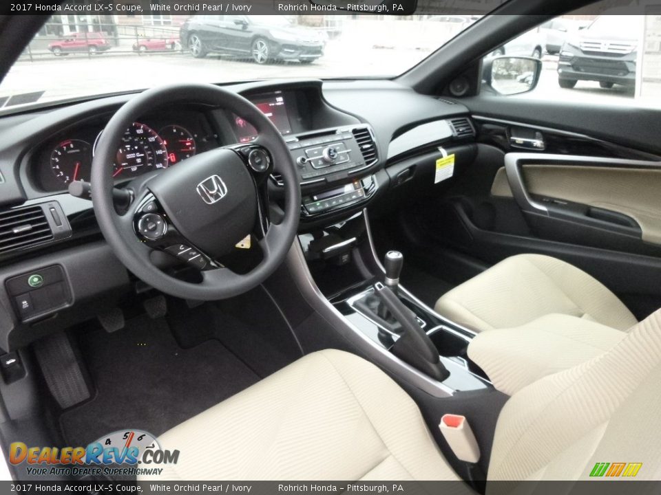 Ivory Interior - 2017 Honda Accord LX-S Coupe Photo #8