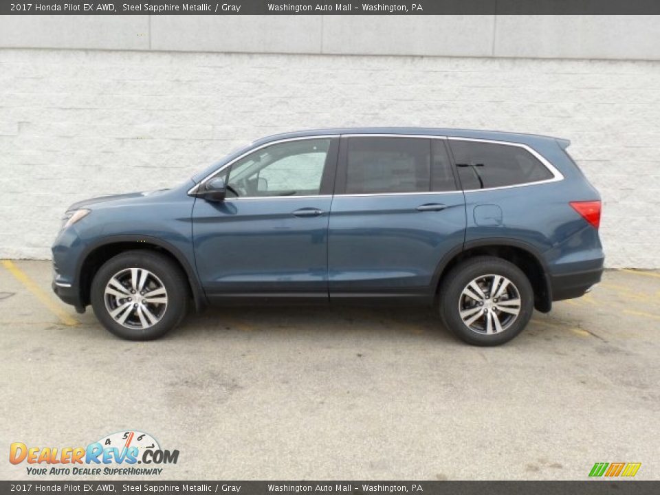 2017 Honda Pilot EX AWD Steel Sapphire Metallic / Gray Photo #6