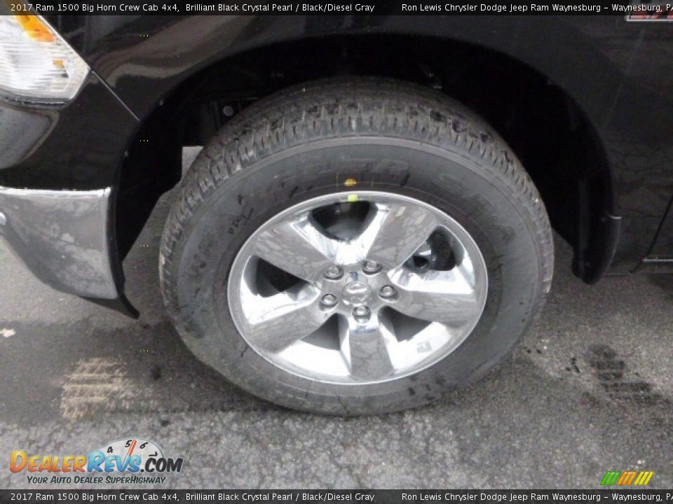 2017 Ram 1500 Big Horn Crew Cab 4x4 Brilliant Black Crystal Pearl / Black/Diesel Gray Photo #2