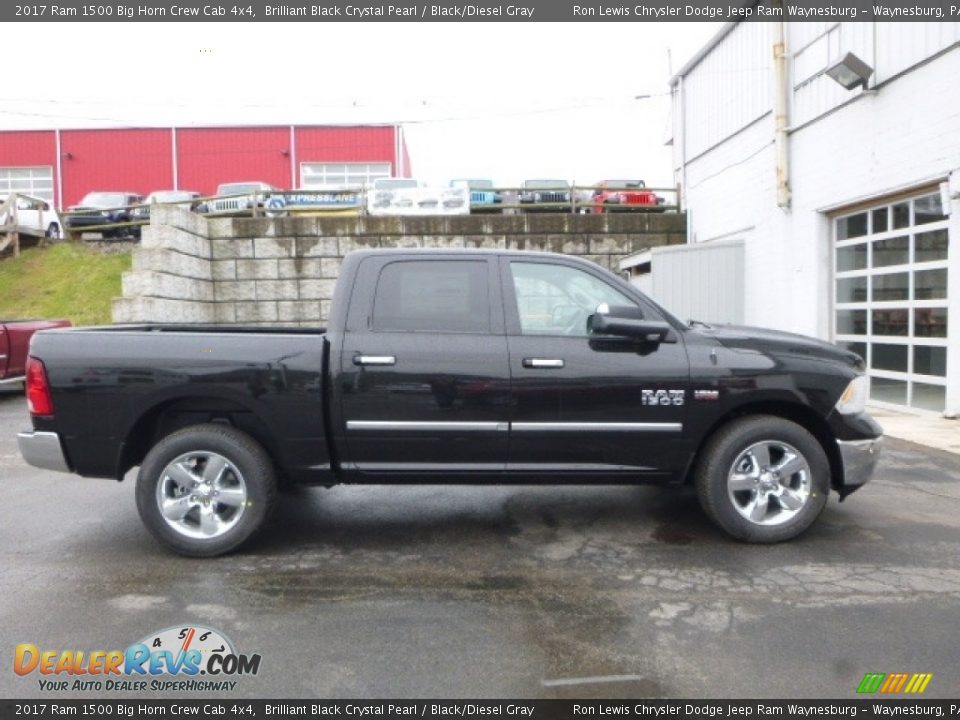 2017 Ram 1500 Big Horn Crew Cab 4x4 Brilliant Black Crystal Pearl / Black/Diesel Gray Photo #7