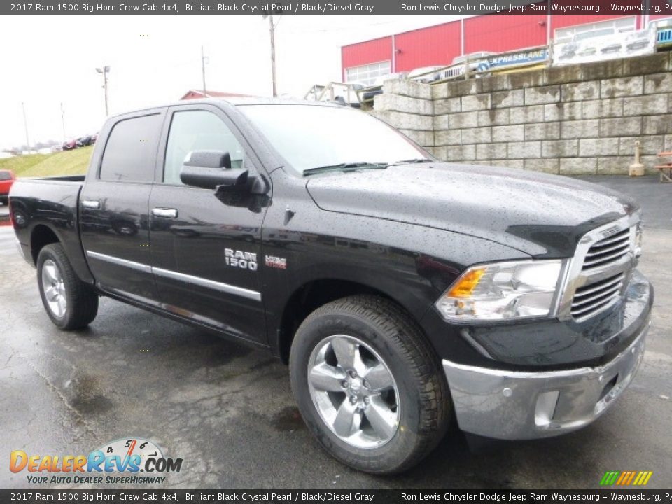2017 Ram 1500 Big Horn Crew Cab 4x4 Brilliant Black Crystal Pearl / Black/Diesel Gray Photo #8