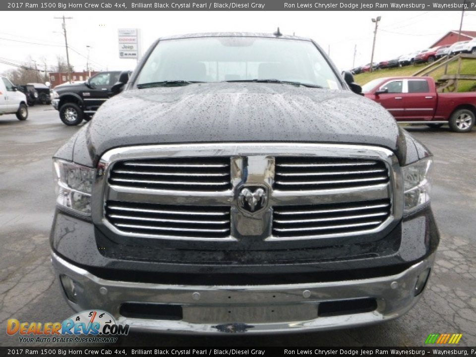 2017 Ram 1500 Big Horn Crew Cab 4x4 Brilliant Black Crystal Pearl / Black/Diesel Gray Photo #9