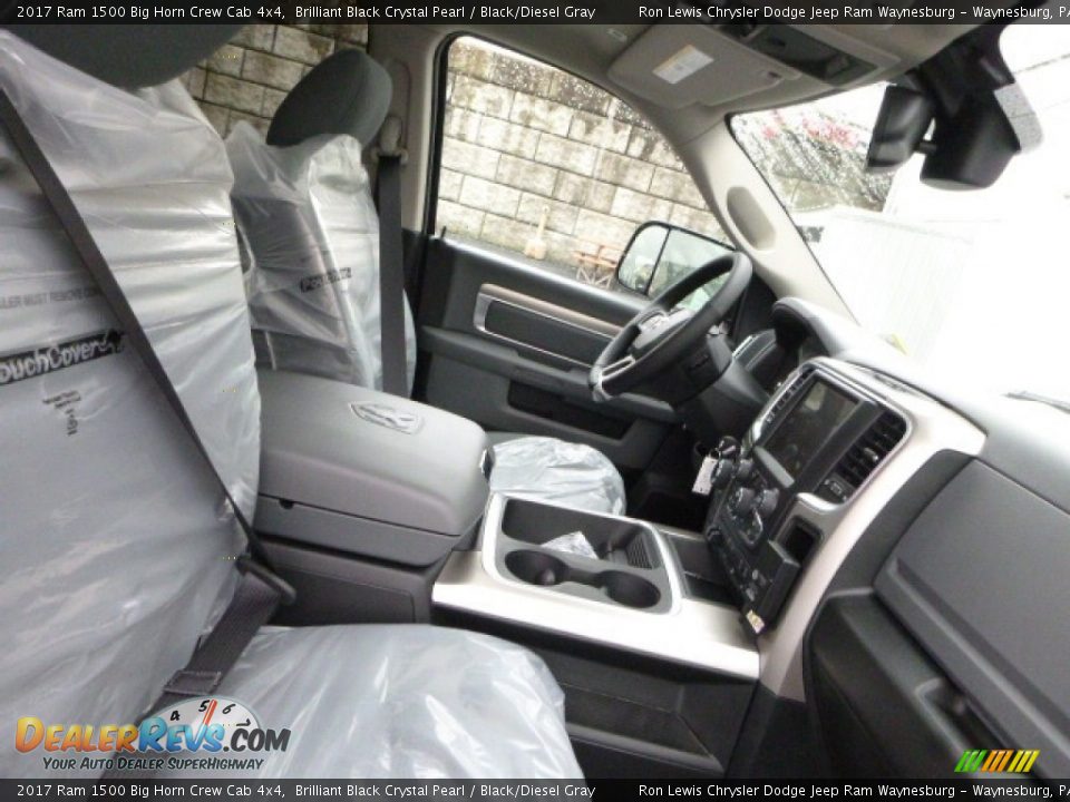 2017 Ram 1500 Big Horn Crew Cab 4x4 Brilliant Black Crystal Pearl / Black/Diesel Gray Photo #11