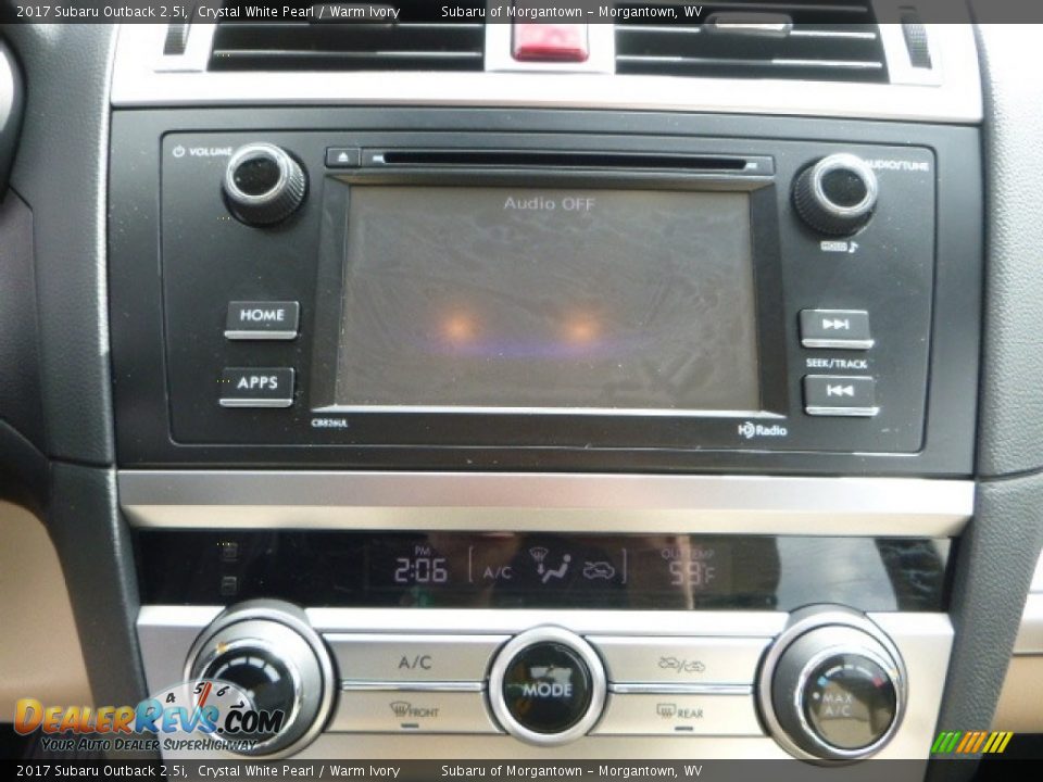 2017 Subaru Outback 2.5i Crystal White Pearl / Warm Ivory Photo #23
