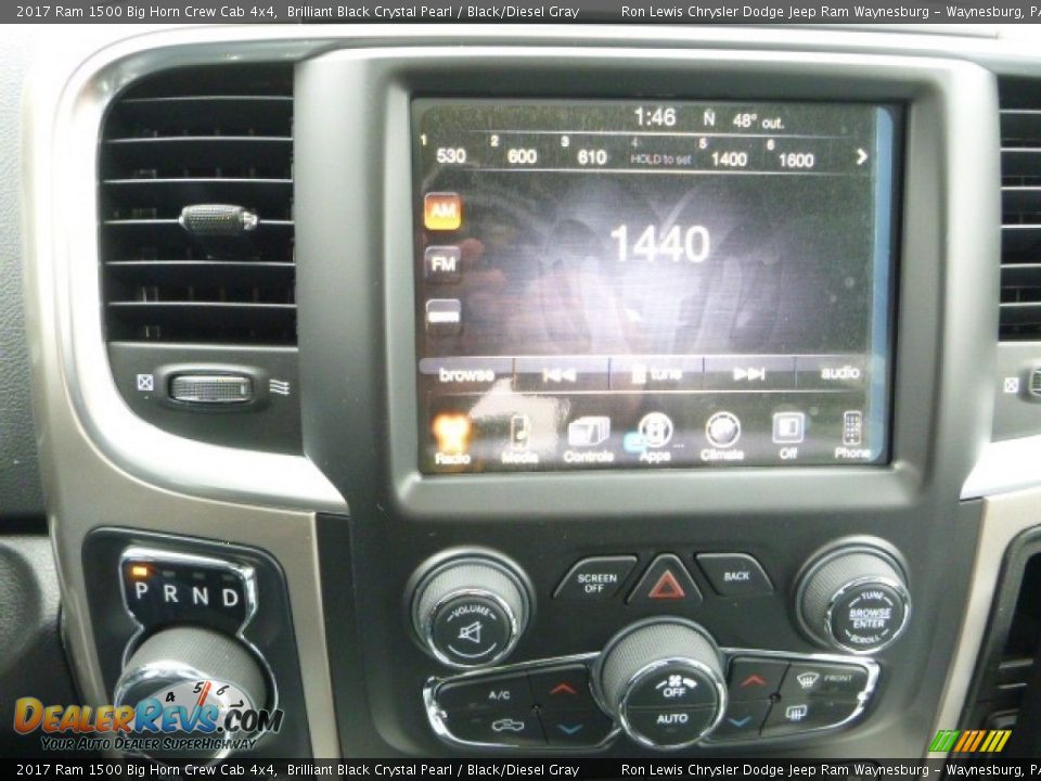 2017 Ram 1500 Big Horn Crew Cab 4x4 Brilliant Black Crystal Pearl / Black/Diesel Gray Photo #18