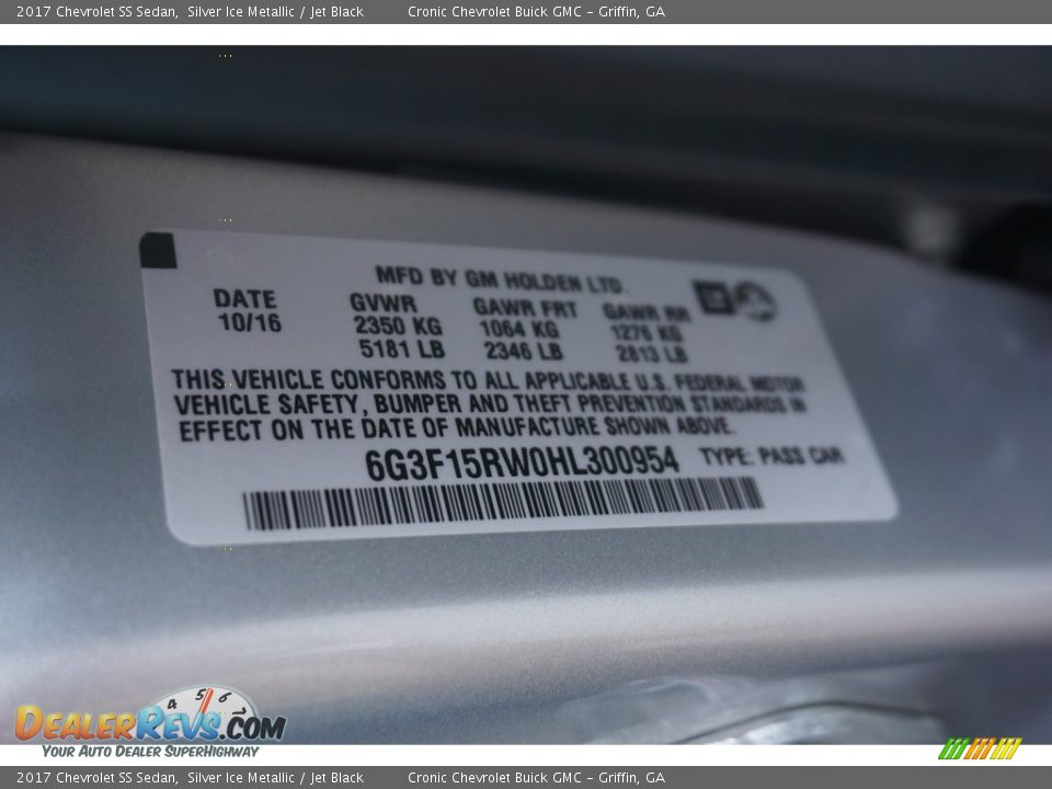 2017 Chevrolet SS Sedan Silver Ice Metallic / Jet Black Photo #16