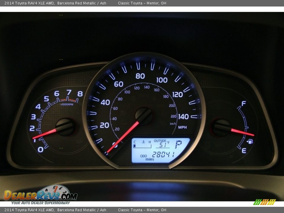 2014 Toyota RAV4 XLE AWD Barcelona Red Metallic / Ash Photo #8