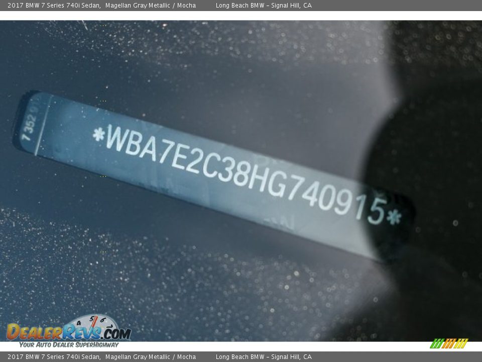 2017 BMW 7 Series 740i Sedan Magellan Gray Metallic / Mocha Photo #10