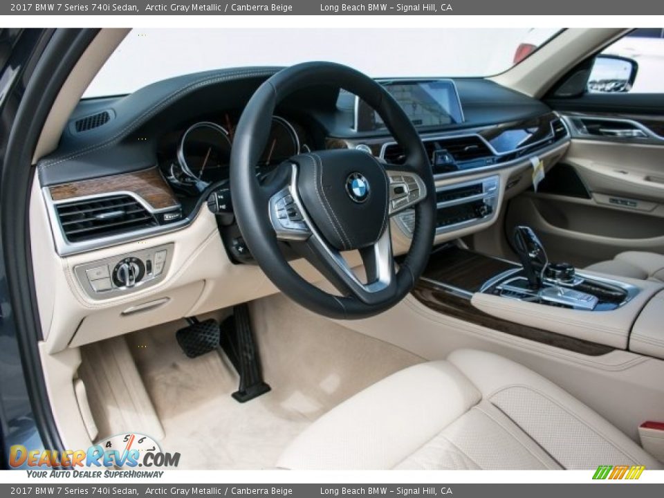 2017 BMW 7 Series 740i Sedan Arctic Gray Metallic / Canberra Beige Photo #7
