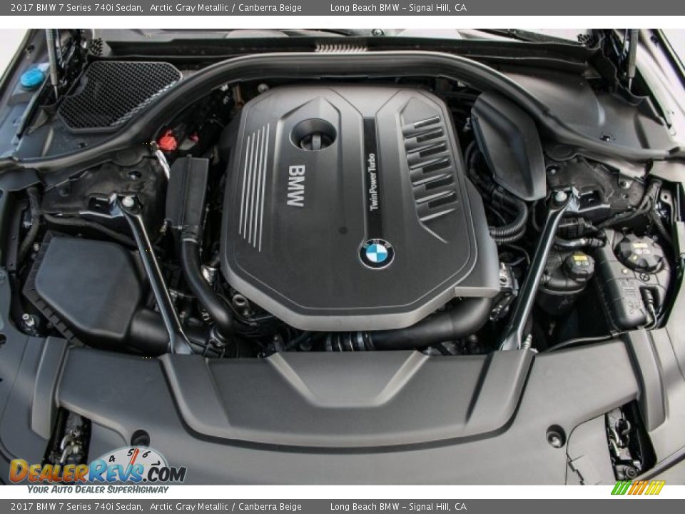 2017 BMW 7 Series 740i Sedan Arctic Gray Metallic / Canberra Beige Photo #8