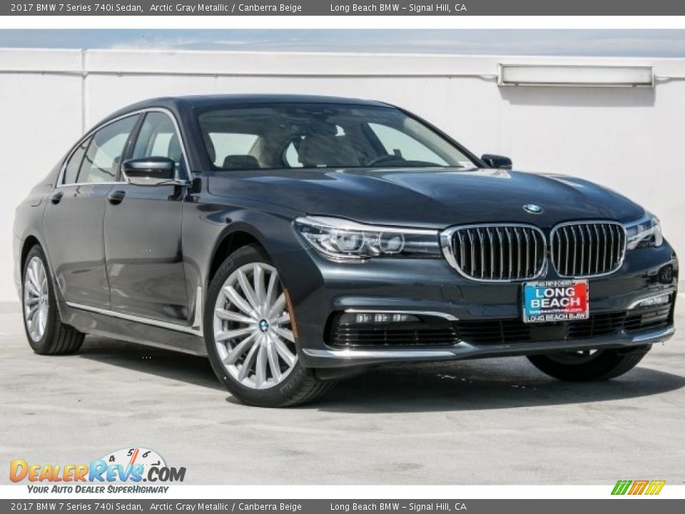 2017 BMW 7 Series 740i Sedan Arctic Gray Metallic / Canberra Beige Photo #12