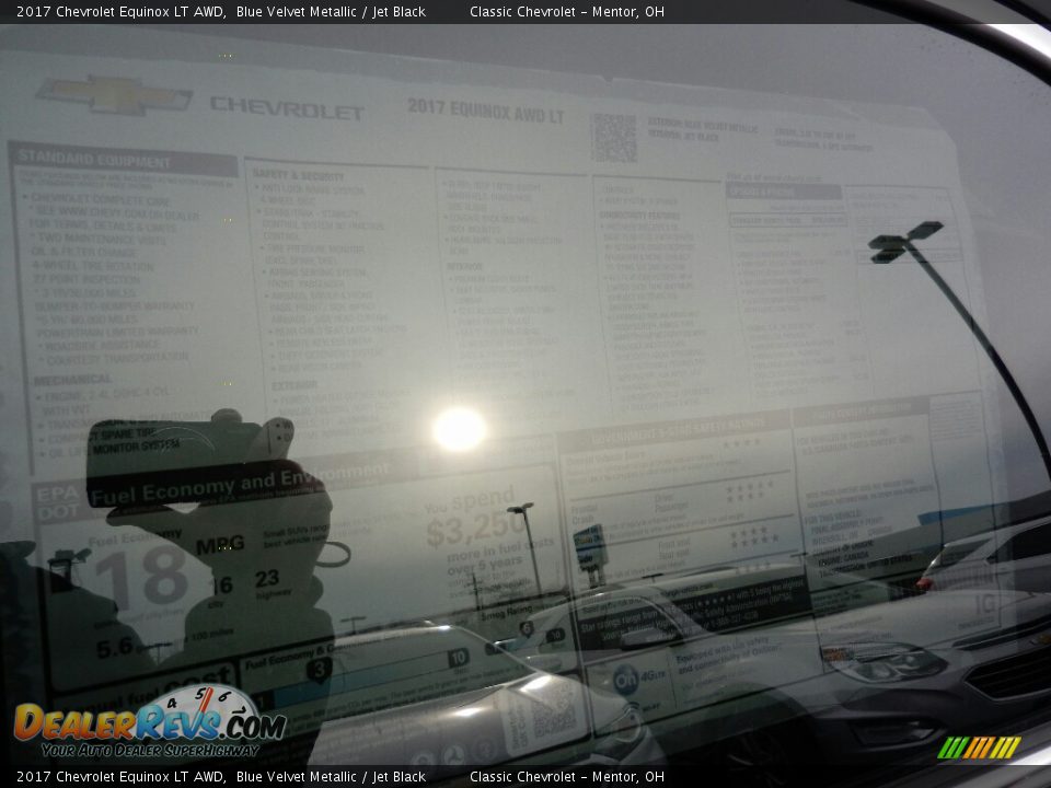 2017 Chevrolet Equinox LT AWD Blue Velvet Metallic / Jet Black Photo #6