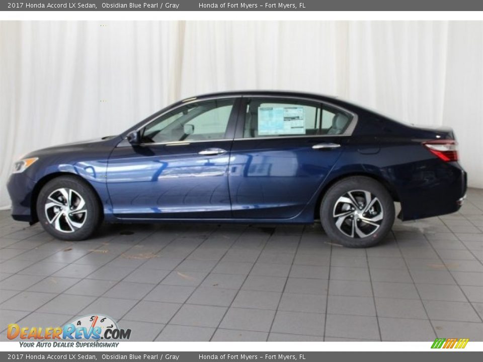 2017 Honda Accord LX Sedan Obsidian Blue Pearl / Gray Photo #5