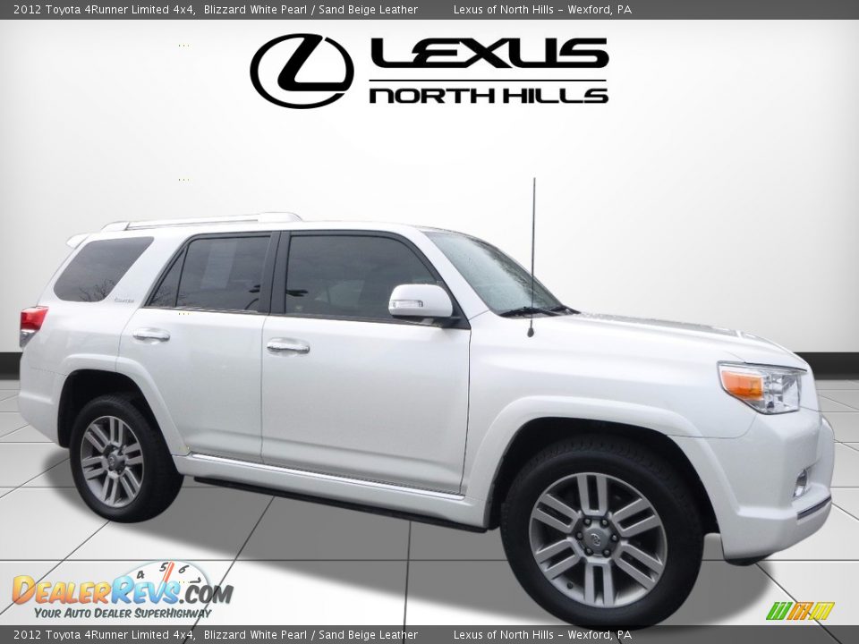 2012 Toyota 4Runner Limited 4x4 Blizzard White Pearl / Sand Beige Leather Photo #1