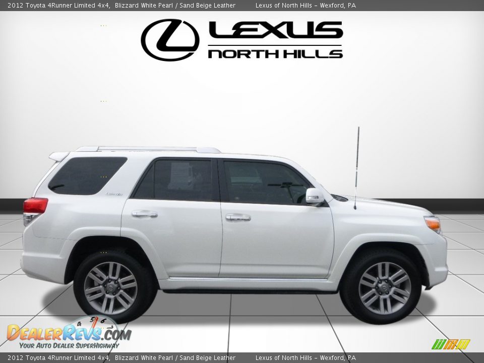 2012 Toyota 4Runner Limited 4x4 Blizzard White Pearl / Sand Beige Leather Photo #2