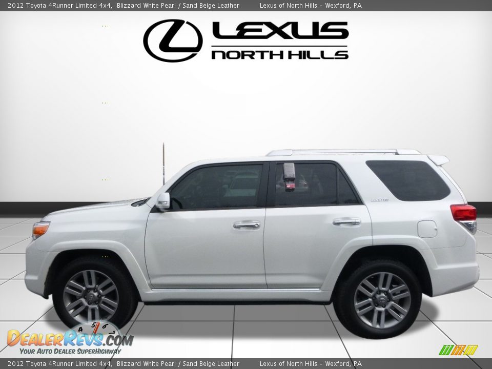 2012 Toyota 4Runner Limited 4x4 Blizzard White Pearl / Sand Beige Leather Photo #3
