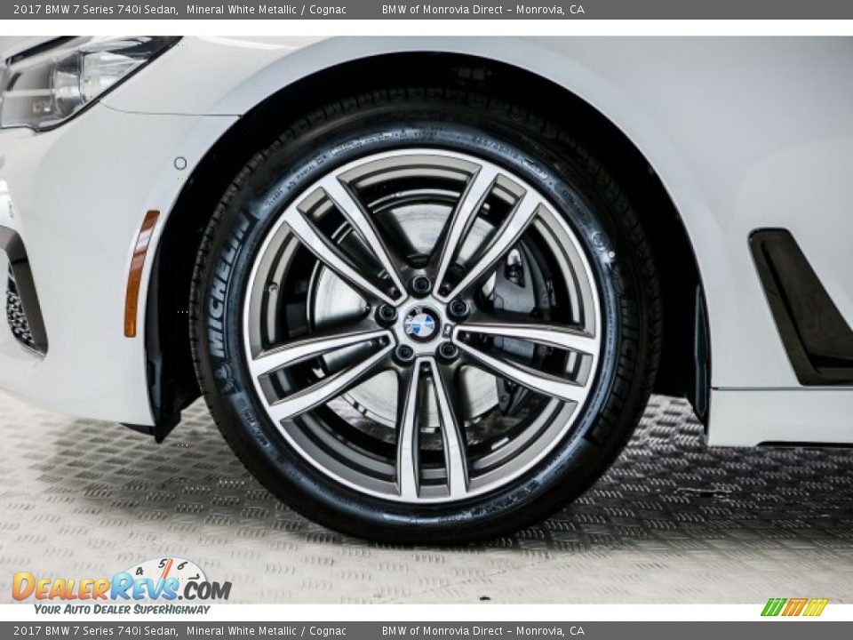 2017 BMW 7 Series 740i Sedan Mineral White Metallic / Cognac Photo #9