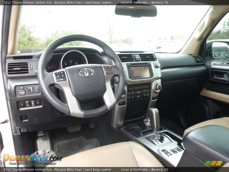 2012 Toyota 4Runner Limited 4x4 Blizzard White Pearl / Sand Beige Leather Photo #10