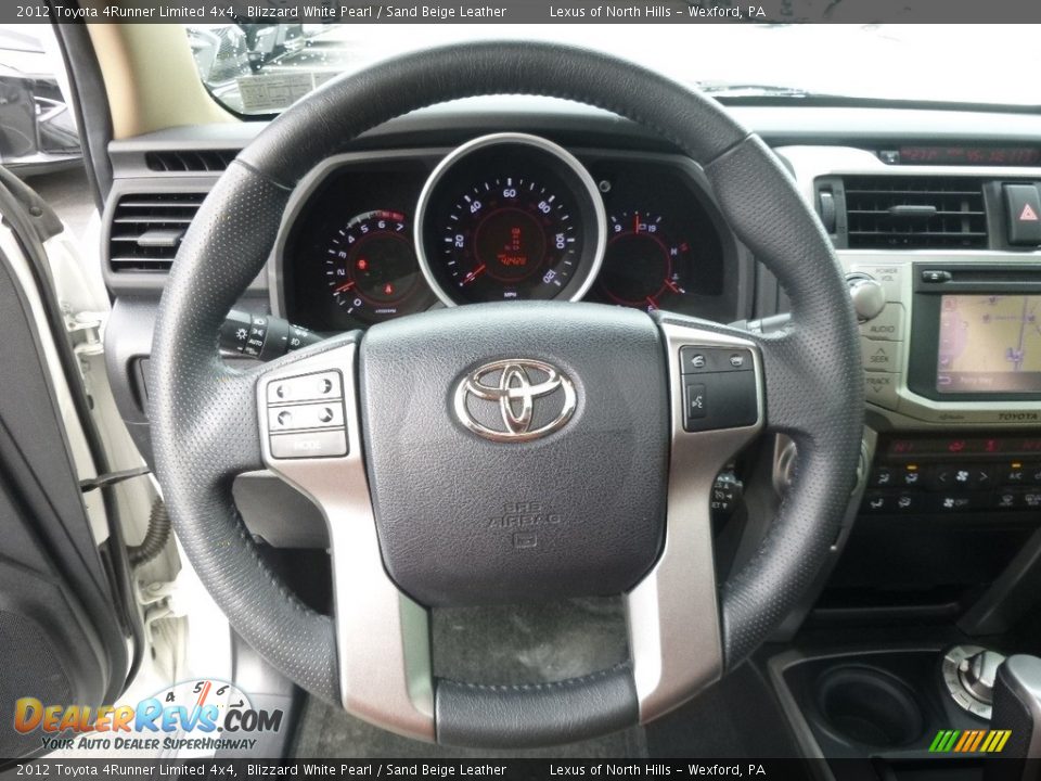 2012 Toyota 4Runner Limited 4x4 Blizzard White Pearl / Sand Beige Leather Photo #16