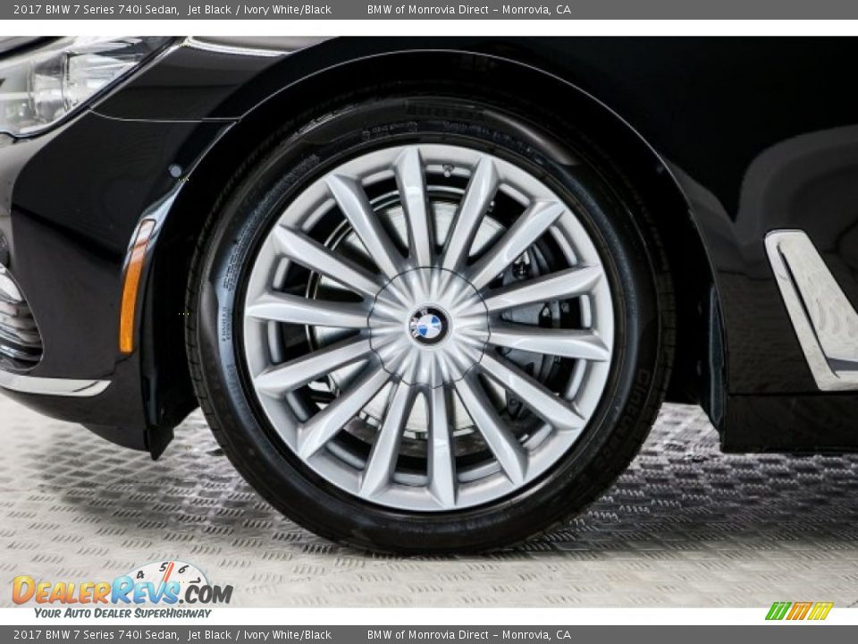 2017 BMW 7 Series 740i Sedan Jet Black / Ivory White/Black Photo #9