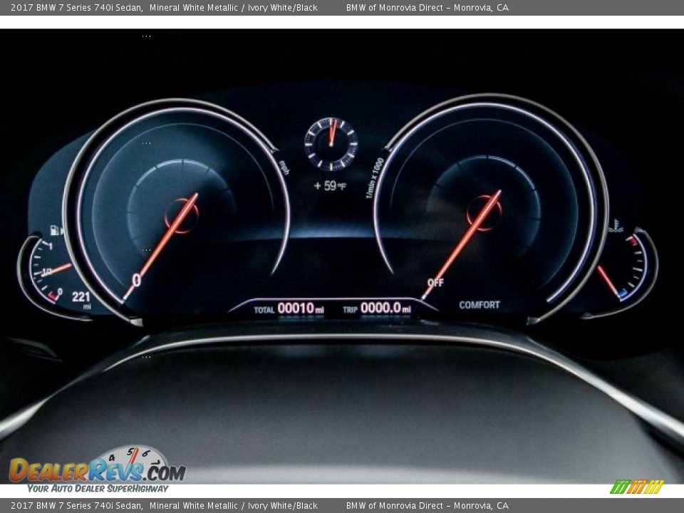 2017 BMW 7 Series 740i Sedan Mineral White Metallic / Ivory White/Black Photo #7
